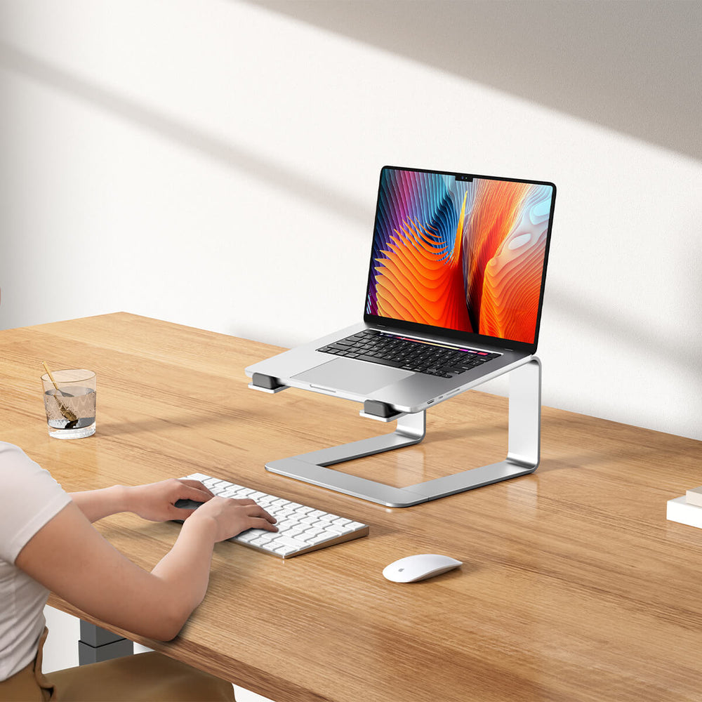 Adjustable Laptop Stand for Desk with Ergonomic Design ? Portable Riser for Comfort and Posture 0