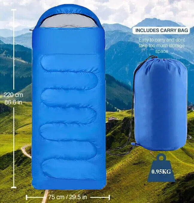 Adventure Ready | Kids Sleeping Bag with Adjustable Hood | Lightweight Design for Camping and Indoor Comfort 0
