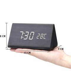 Tempura | Wooden LED Digital Alarm Clock — Adjustable Brightness Bedside Display