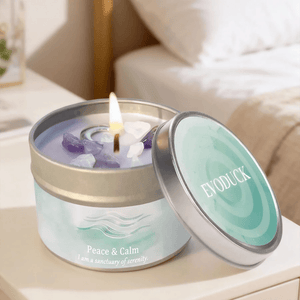 Aromatherapy Candles | Lavender & Chamomile Scented Candle with Healing Crystals ? Relaxing Home Scents for Calm Atmosphere 0