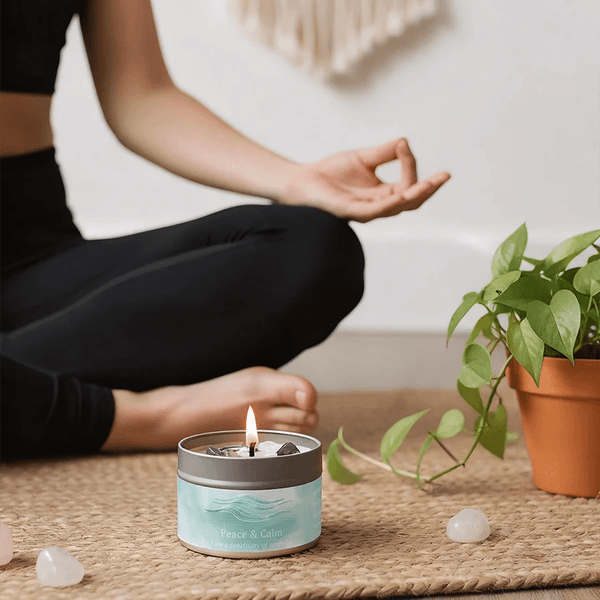 Aromatherapy Candles | Lavender & Chamomile Scented Candle with Healing Crystals ? Relaxing Home Scents for Calm Atmosphere 3