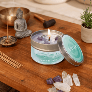 Aromatherapy Candles | Lavender & Chamomile Scented Candle with Healing Crystals ? Relaxing Home Scents for Calm Atmosphere 5