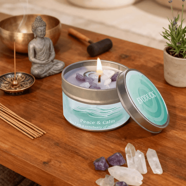 Aromatherapy Candles | Lavender & Chamomile Scented Candle with Healing Crystals ? Relaxing Home Scents for Calm Atmosphere 5