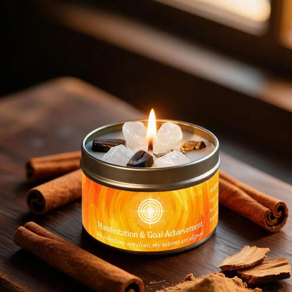 Aromatherapy Candles | Lavender & Chamomile Scented Candle with Healing Crystals ? Relaxing Home Scents for Calm Atmosphere 6