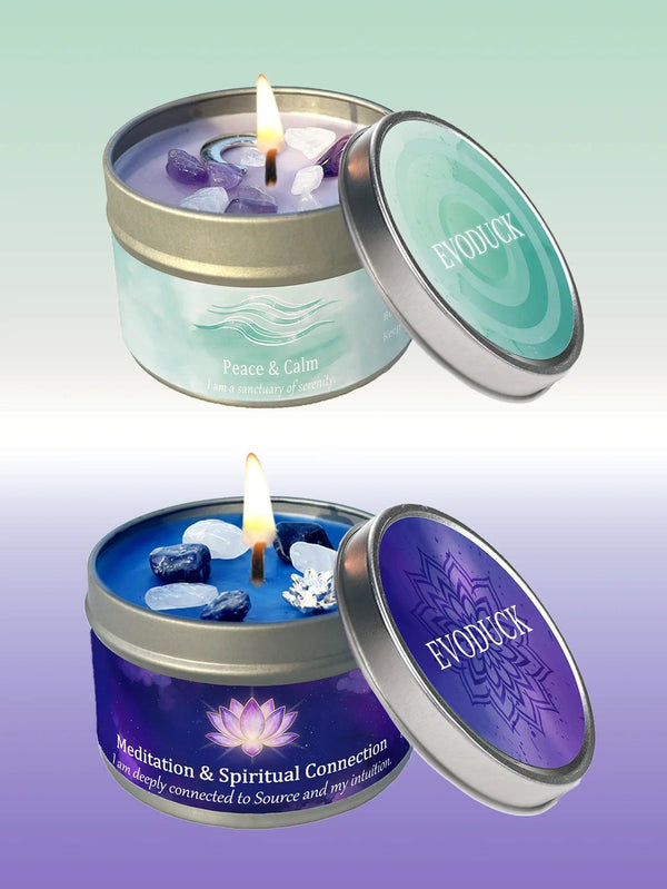 Aromatherapy Candles | Lavender & Chamomile Scented Candle with Healing Crystals ? Relaxing Home Scents for Calm Atmosphere 8