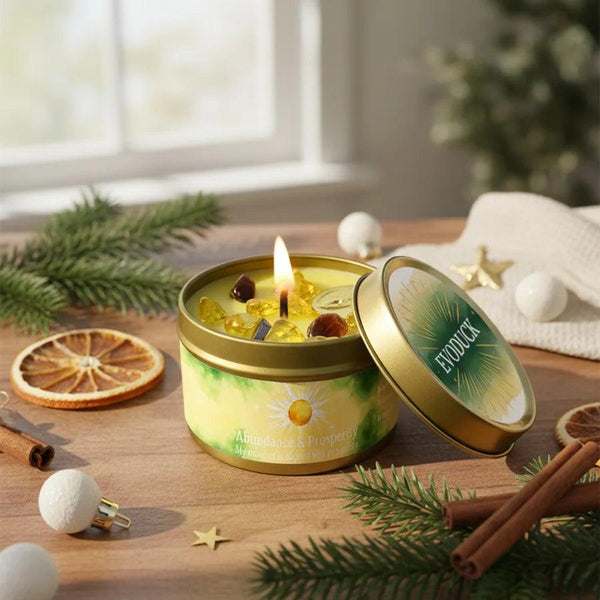 Aromatherapy Candles | Lavender & Chamomile Scented Candle with Healing Crystals ? Relaxing Home Scents for Calm Atmosphere 9