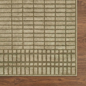 Gareth Olive Grid Area Rug