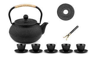 Cast Iron Tea Set — 900ml Japanese Teapot with Anti-Scald Handle | Complete Tea Gift Set