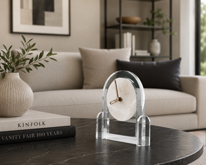 Jade Stone Desk Clock Ornament UK — Nordic Style Luxury Decor
