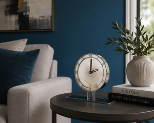 Jade Stone Desk Clock Ornament UK — Nordic Style Luxury Decor
