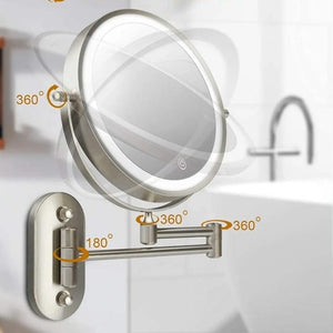 LED Wall Mirror – Glamora – Rechargeable Magnifying Glass – Bathroom Vanity Light