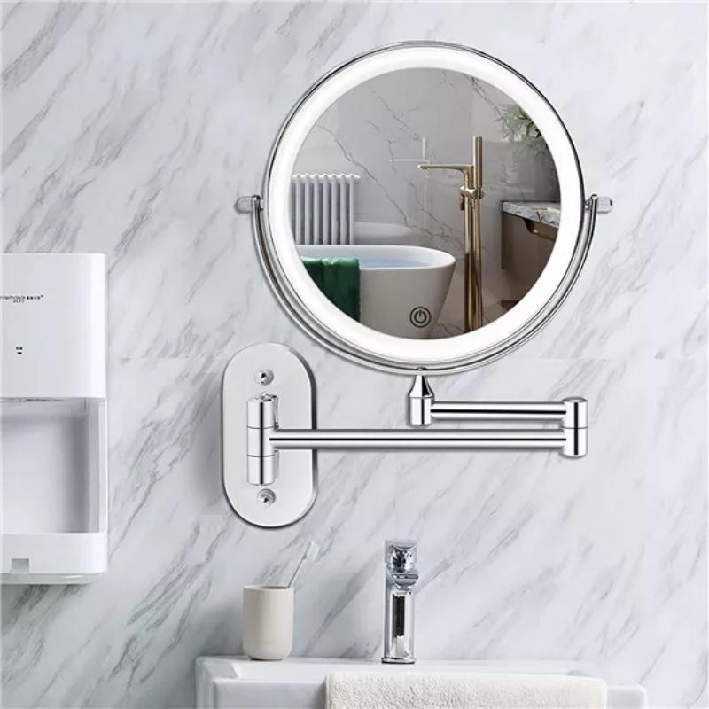 LED Wall Mirror – Glamora – Rechargeable Magnifying Glass – Bathroom Vanity Light