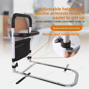 Comfort Assist | Bed Rail for Seniors with Adjustable Height & Storage Pocket | Safety and Independence for Easy Bed Access 2