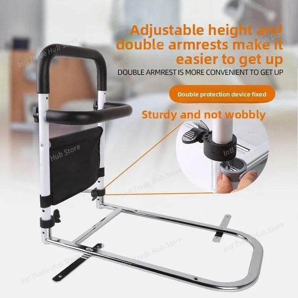Comfort Assist | Bed Rail for Seniors with Adjustable Height & Storage Pocket | Safety and Independence for Easy Bed Access 2