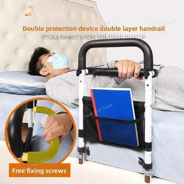 Comfort Assist | Bed Rail for Seniors with Adjustable Height & Storage Pocket | Safety and Independence for Easy Bed Access 3