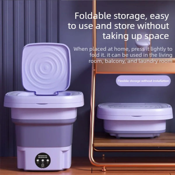 Compact Mini Washing Machine for Dorms | Portable Folding Design for Easy Cleaning 1