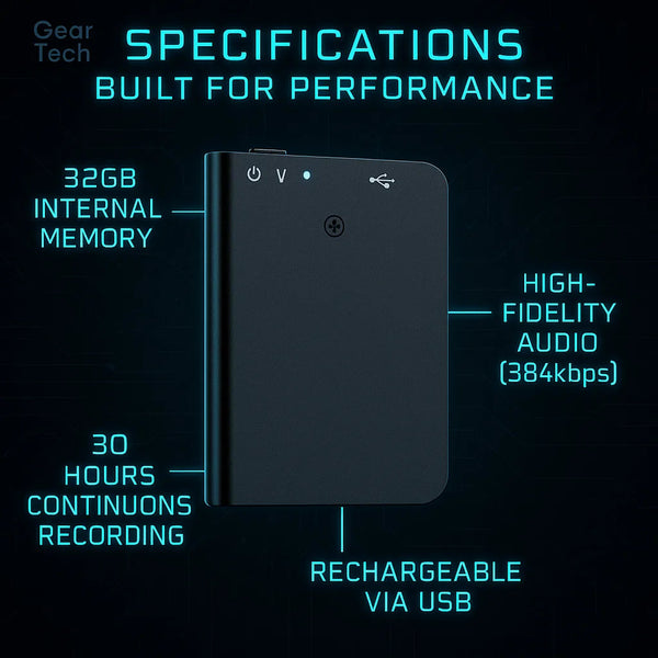 Compact Voice Recorder | Mini Audio Recorder with Voice Activation ? Ideal for Discreet Sound Capture 6