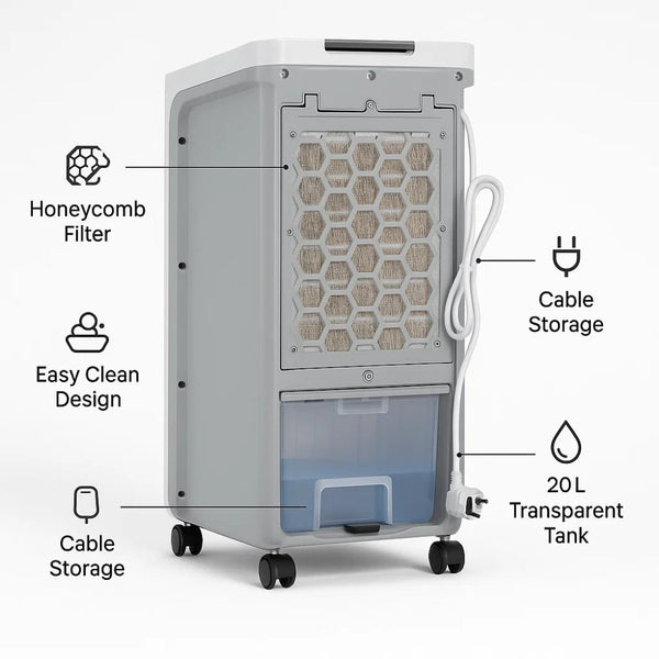 Cool Breeze | Portable Air Conditioner with Remote Control & Ice Technology ? Efficient Cooling for Home and Office 1