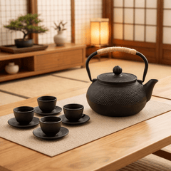 Cast Iron Tea Set — 900ml Japanese Teapot with Anti-Scald Handle | Complete Tea Gift Set