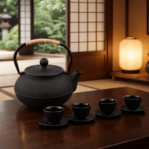 Cast Iron Tea Set — 900ml Japanese Teapot with Anti-Scald Handle | Complete Tea Gift Set