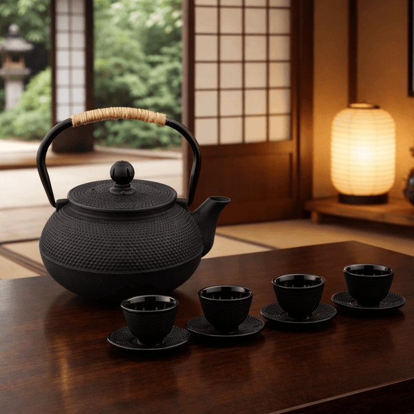 Cast Iron Tea Set — 900ml Japanese Teapot with Anti-Scald Handle | Complete Tea Gift Set