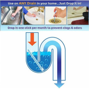 Drain Cleaning Sticks | 12 PCS Enzyme Rods for Odor Elimination | Safe and Effective Clog Remover 1