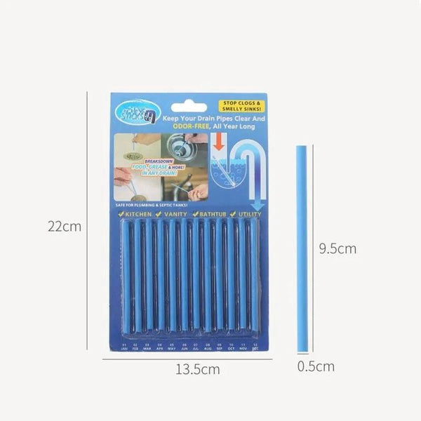 Drain Cleaning Sticks | 12 PCS Enzyme Rods for Odor Elimination | Safe and Effective Clog Remover 5