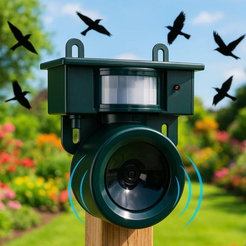 EcoGuard | Motion Sensor Bird Deterrent with Sound Activation ? Humane Pigeon Scarer for Effective Repelling 0