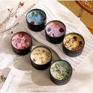 Elegant Crystal Scented Candles | Soy Wax with Dried Floral Accents for Home Scents and Relaxation 0