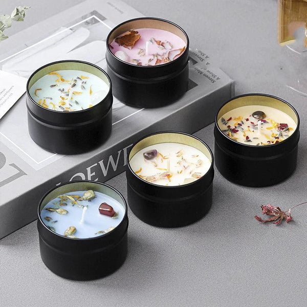 Elegant Crystal Scented Candles | Soy Wax with Dried Floral Accents for Home Scents and Relaxation 2