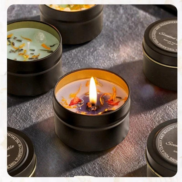 Elegant Crystal Scented Candles | Soy Wax with Dried Floral Accents for Home Scents and Relaxation 3
