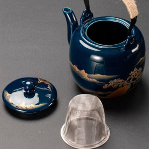 Elegant Japanese Tea Set with Scenic Blue Landscape Design ? Complete Tea Gift Set for Gongfu Tea Ceremony 1