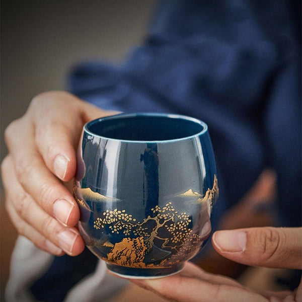 Elegant Japanese Tea Set with Scenic Blue Landscape Design ? Complete Tea Gift Set for Gongfu Tea Ceremony 2