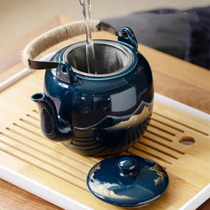Elegant Japanese Tea Set with Scenic Blue Landscape Design ? Complete Tea Gift Set for Gongfu Tea Ceremony 3