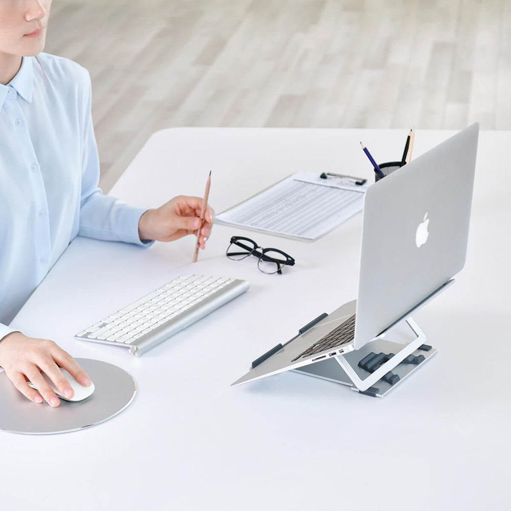 Ergo Rise | Adjustable Laptop Stand for Desk with Lightweight Design ? Ergonomic Elevation for Comfort and Portability 0