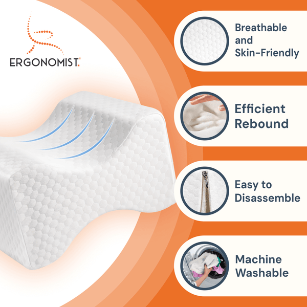 Ergonomist | Memory Foam Knee Pillow with Cooling Gel ? Pressure Relief for Pain-Free Sleep 2