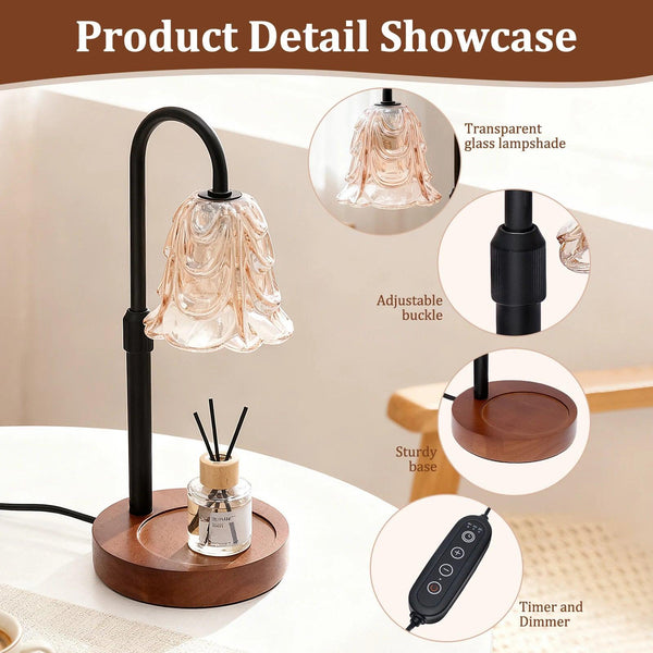 FloraGlow | Elegant Adjustable Candle Warmer Lamp with Timer 2