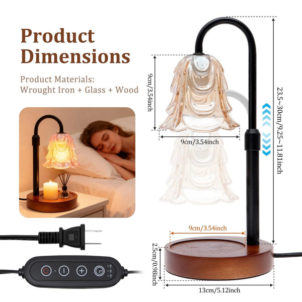 FloraGlow | Elegant Adjustable Candle Warmer Lamp with Timer 5