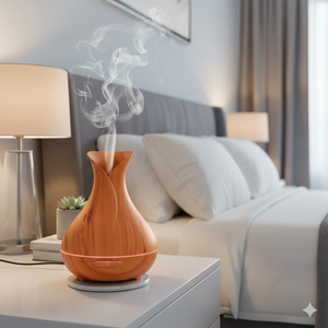 ScentGlow Ultrasonisk Aromadiffusor – 7-färgad LED-lampa, 400 ml kapacitet, Säker och stilren luftfuktare för hemmet
