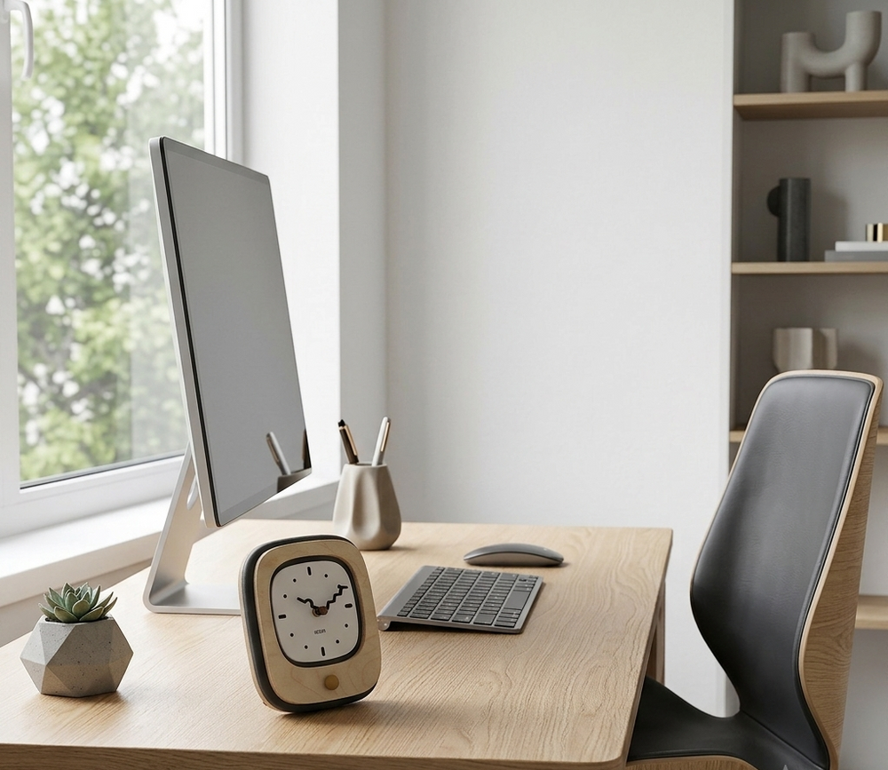 Mandelda Modern Minimalist Desk Clock | Home Office Decor