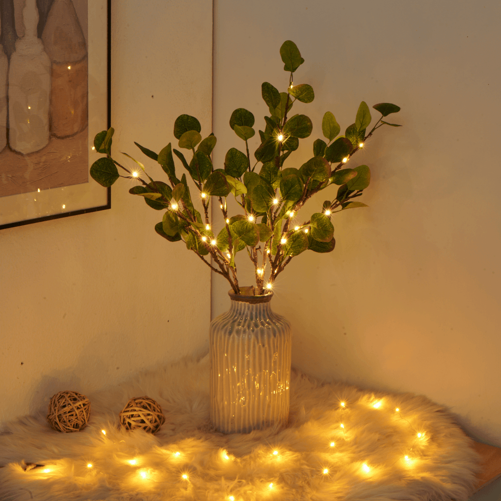 Fairy Light Branch - Luminara - Twinkling Olive Lights - Warm White Decor