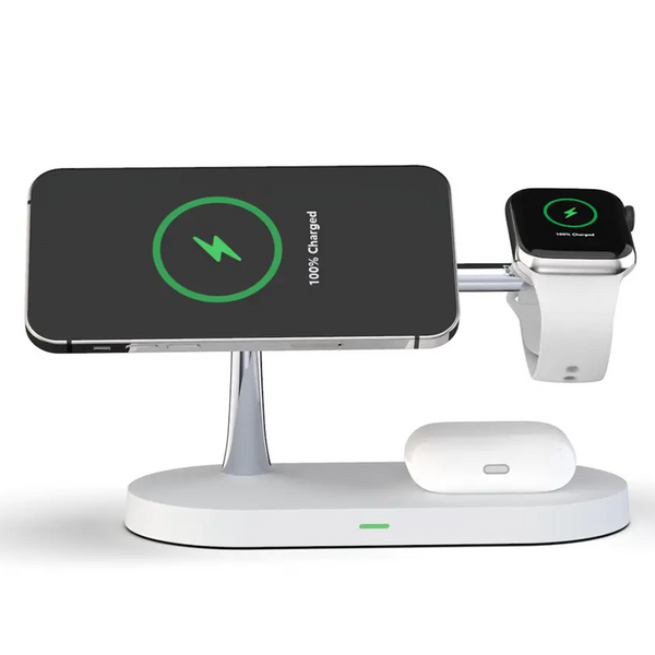 Wireless Charging Station - ChargeMax - 3-in-1 Fast Charger - Smart Device Dock