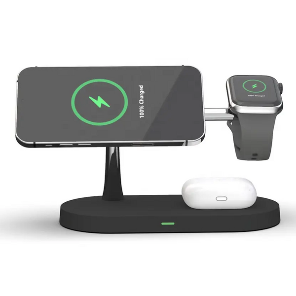 Wireless Charging Station - ChargeMax - 3-in-1 Fast Charger - Smart Device Dock