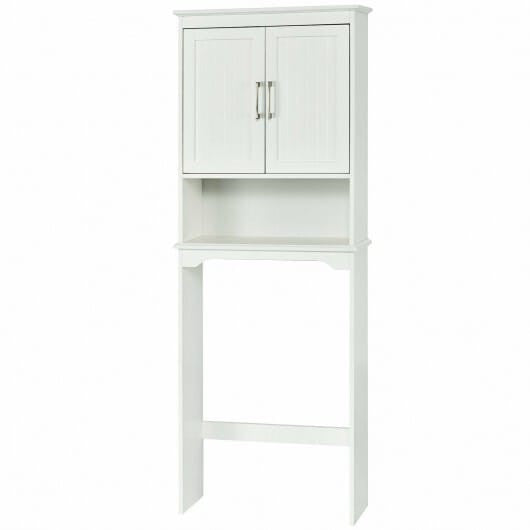 Over Toilet Storage Unit – Freestanding Bathroom Space Saver with 2 Doors & Adjustable Shelves | 168cm Wooden Above Toilet Cabinet