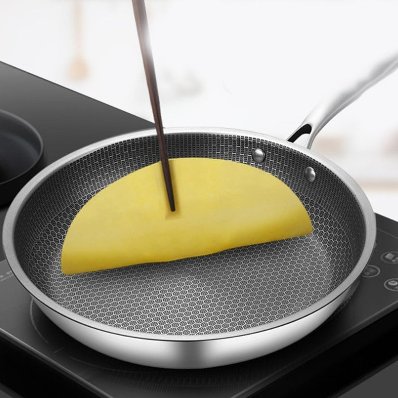 Non-Stick Frying Pan - CookEase - Stainless Steel Design - Energy-Efficient Heat Distribution