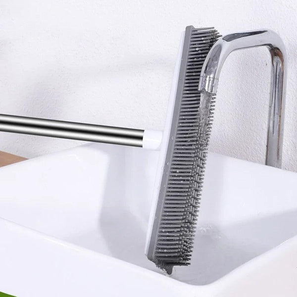 Home Essentials | Rubber Broom Carpet Rake with Squeegee for Pet Hair Removal | Long Handle Design for Easy Cleaning 2