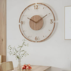 Timora Wall Clock UK — Transparent Acrylic Design with Silent Wood Movement