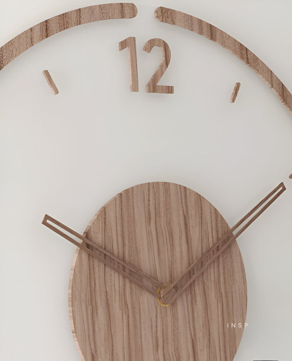 Wall Clock - Timora - Transparent Acrylic Design - Silent Wood Clock