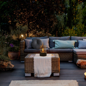 Tabletop Fire Pit - Solis - Black Metal Base - Indoor Outdoor Fireplace
