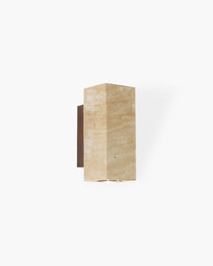 Wall Light Fixture - Blocara - Travertine Stone Look - Soft Ambient Glow